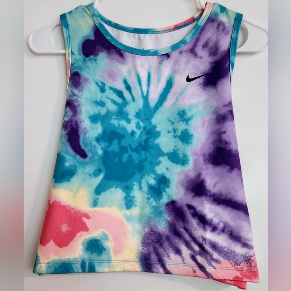 Nike Tank Women's Tie Dye Dri Fit Fast Sleeveless Cropped Top Stretch Size XL‎ - Picture 4 of 6